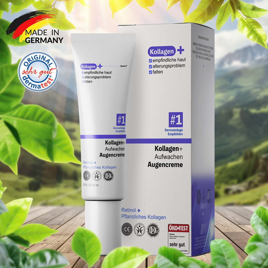 🩷 flysmus™ Kollagen+ Aufwachen Augencreme 🇩🇪 Vom Dermatologen genehmigt