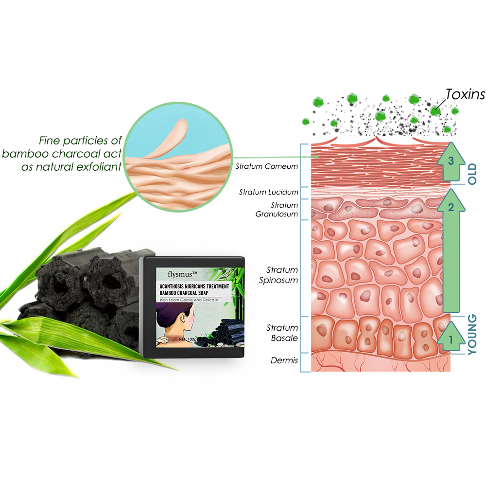 flysmus™ Acanthosis Nigricans Behandlung Bambuskohle Seife